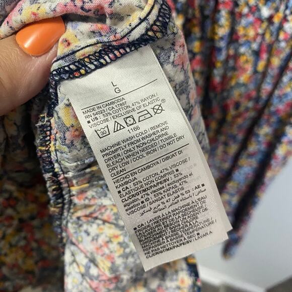 Old Navy Ditsy Floral Multicolor Tie Strap Cami Sundress with Pockets Sz L - Picture 9 of 12